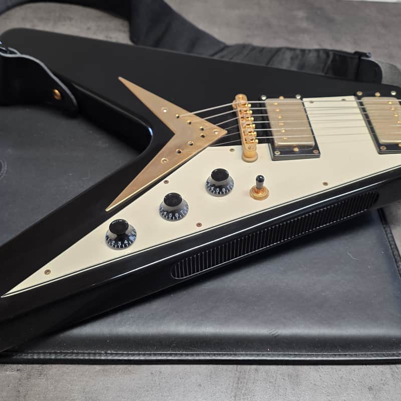 2003 Epiphone Flying V Korina Ebony Black