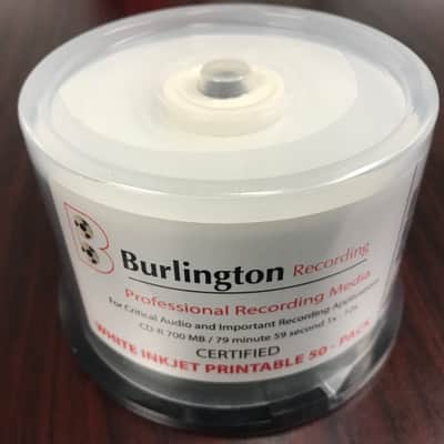 Burlington Recording 80 Min Pro CD-R CERTIFIED Inkjet Printable 1x-12x 50 PK image 2