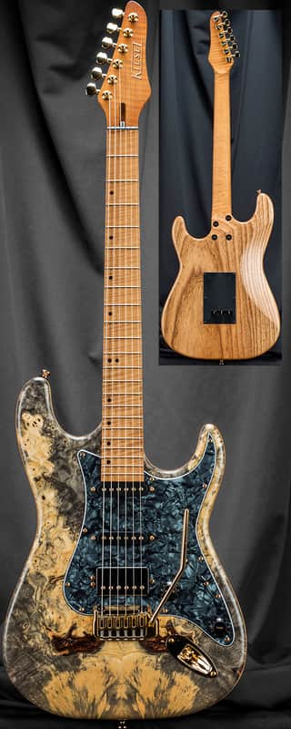 Kiesel D6X Delos Bolt-Neck Guitar Hipshot Tremolo 2019 Buckeye Burl w/ Soft Case. image 1