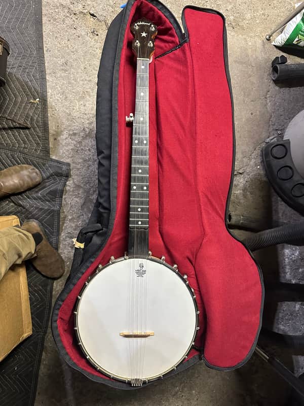 Vintage 1980s Wildwood Open Back Minstrel Banjo Natural Finish image 1