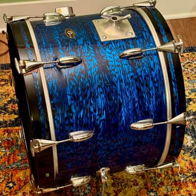 Slingerland 14 x 20" Bass Drum Blue Agate Vintage 60's 70's READ DETAILS image 4
