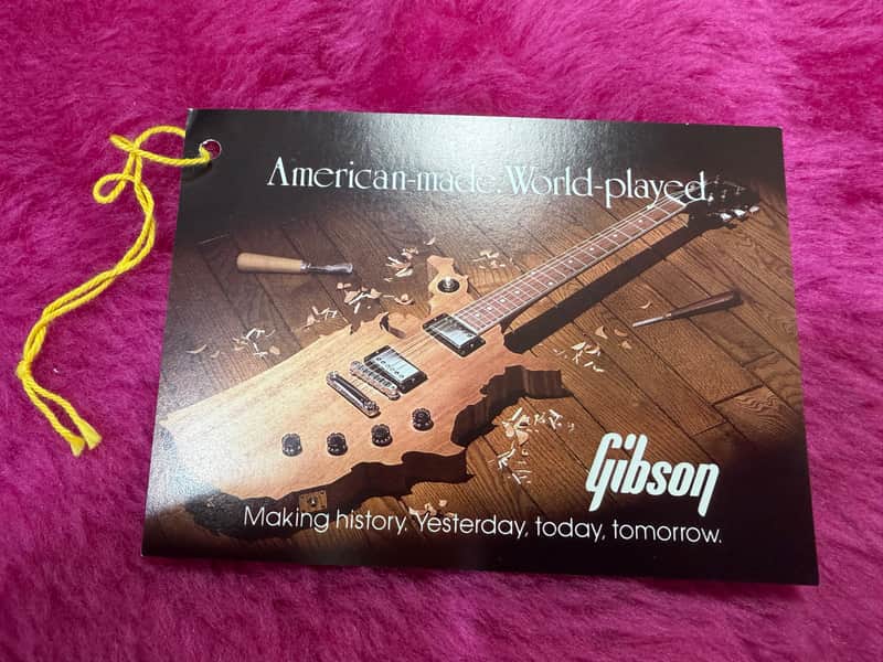 1980s Gibson USA Map Guitar Hang Tag Vintage Case Candy 1983 1984 Manual NOS image 1