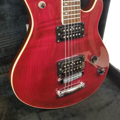 Washburn Vintage 1998 Maverick Series BT-8, Flame Maple Arch Top, Dual HB, Rosewood FB, Trans Red, w/HSC image 4