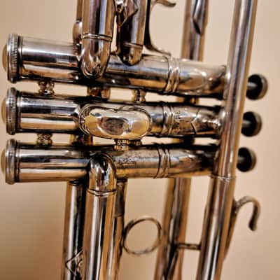 EARLY ELKHART BACH 236 C TRUMPET, 34XXX M BORE, CORPORATION BELL image 5
