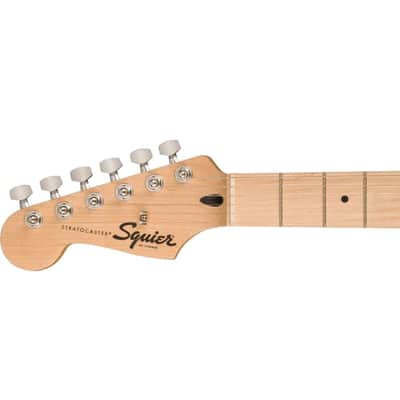 Squier Guitare électrique, SONIC® STRATOCASTER® GAUCHÈRE, Touche en érable, protecteur blanc, couleur noir image 4