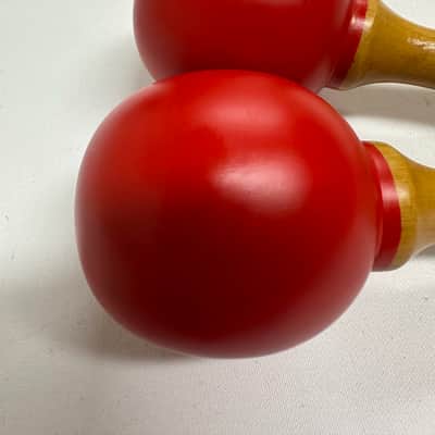 6" Mini Maracas, Wooden, 6" x 2", Mid-East MARR, Painted Red - NEW image 6