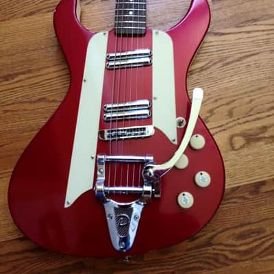 Danelectro Hodad Red Metallic Sparkle Bigsby-style trem + Custom Pickguards image 3