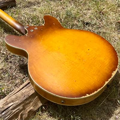 Vintage Harmony H-27 Mid 60’s Bass Guitar - Sunburst Flame Top image 19