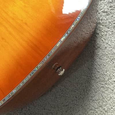 Sunburst 41 Inch Acoustic Guitar, Spruce Mahogany Body, Abalone Inlay Binding, Rosewood Fingerboard Neck image 12