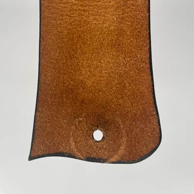 Vintage Handmade Wide Leather Guitar Strap – Brown 41” x 4” image 11