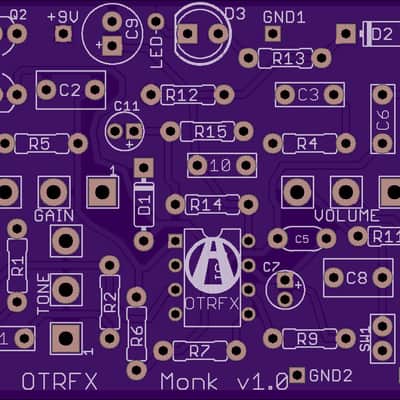 Monk PCB - Build your own Obsessive Compulsive Disorder style overdrive/distortion pedal! image 1