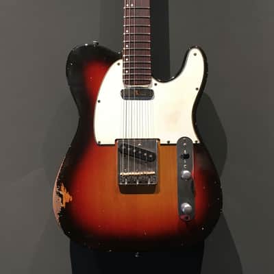 Made to Order - FRANCHIN Mars guitar Relic Aged 100% Nitro Lacquer (Butterscotch/ Sunburst/ Black/ White/ Blue/ Green/ Yellow/ Red/ Pink/ Burgundy/ Purple/ Gold/ Silver, etc.) Telecaster-Tele-T-Style Made in Italy image 17