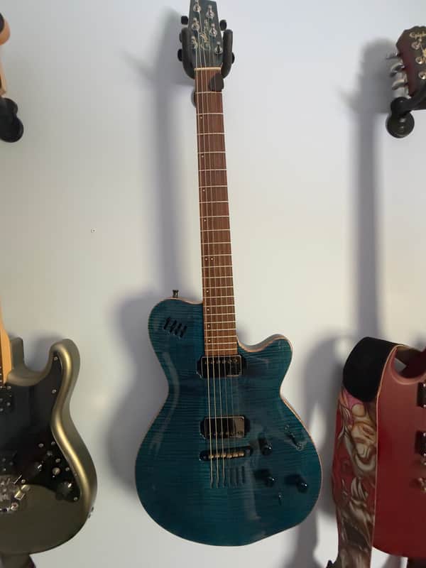 Godin LGX 2000’s - Transparent Blue Flame image 1