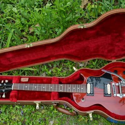 2019 Gibson Les Paul Special Limited Edition in a Heritage Red Cherry finish w/Upgrades such as a Bigsby, Dunlop Black Straploks, Kluson Locking Tuners, New Stringjoy Strings and Newer Brown Gibson HSC image 9