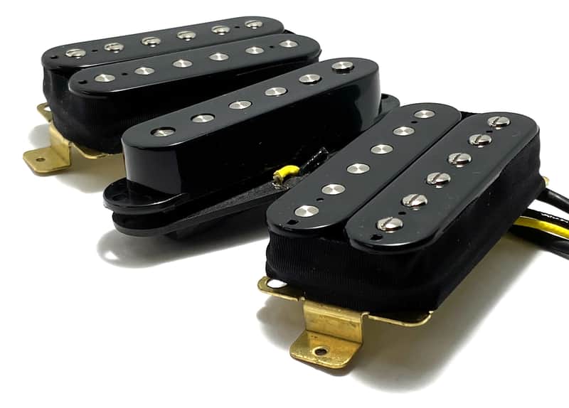 Mod Noiseless HSH Pickup Set, Passive Ceramic Modern Humbucker Bridge & Neck + Noiseless Strat Middle Pickup image 1