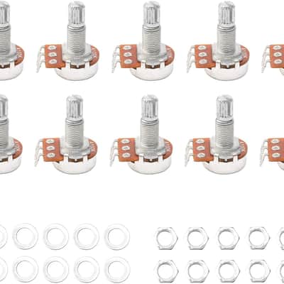 Guitar Potentiometer Audio Pots A100k Ohm Replacement for Electric Guitar Bass Volume Knob Pots Shaft L 18mm Pack of 10 image 1