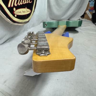 Maghini Guitars Skylark Baritone Guitar with COA + Gator Case 2023 - Lightly Aged Jade Metallic image 25
