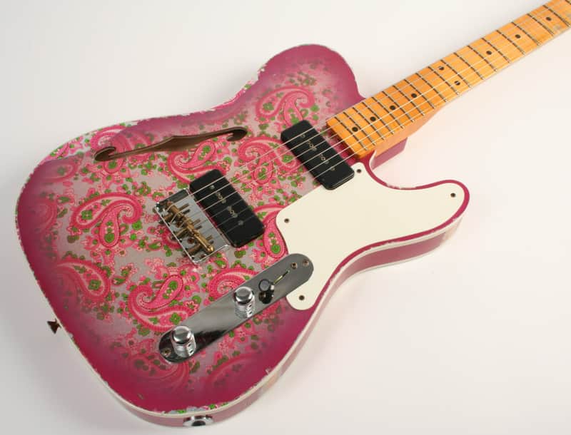Fender Custom Shop Limited Edition Dual P90 Tele Relic Maple Neck Pink Paisley image 1