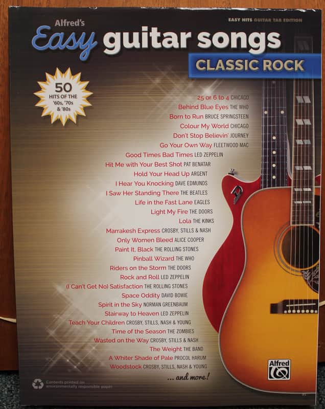 Alfred's Easy Guitar Songs: Classic Rock 50 Hits of the '60s, '70s & '80s Easy Hits Guitar TAB Book image 1