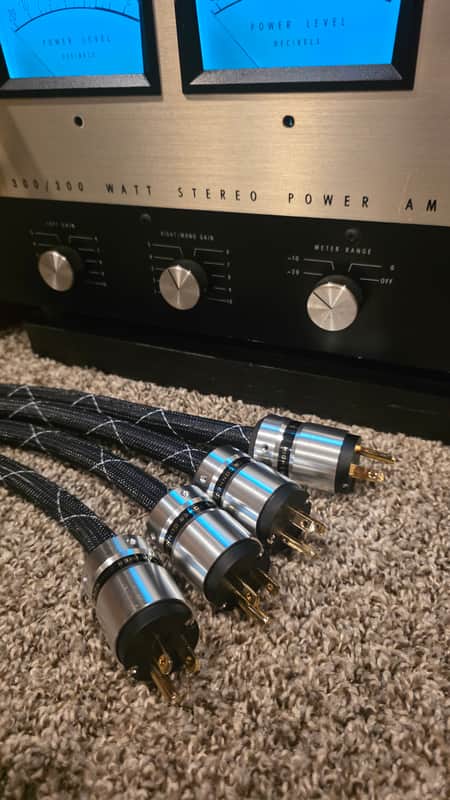 Audio Power Cords 12AWG Pure Copper 125V 15A Gold Plated Plugs (1M) 2024 - Black/sliver image 1