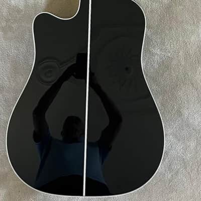 Takamine EF341SC BLK Legacy Series Dreadnought Cutaway Acoustic/Electric Guitar 2010s - Gloss Black image 5