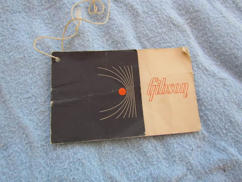 Vintage Gibson B-25 Hang Tag/Warranty Card Late 60's Era Gibson B-25 Hang Tag With String! Cool Case Candy image 1