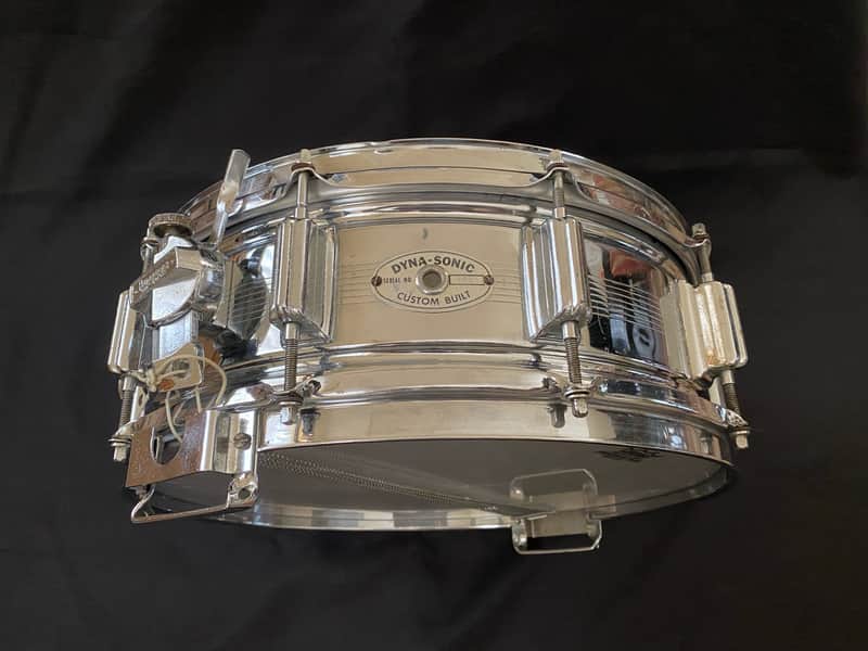 RARE Vintage Rogers "7-Line" w/ Tall Boy Hoop Dyna-Sonic Snare Drum 5"x14" Chrome Over Brass image 1