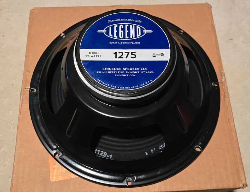 Eminence 1275 Legend 12" 75-Watt Replacent Guitar Speaker - 8 Ohm 2010s - Black image 1