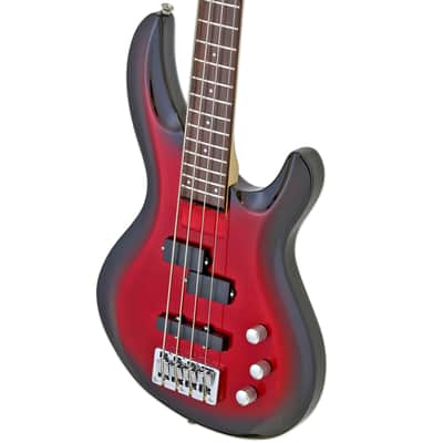 Aria IGB-STD-MRS IGB Basswood Body Carved Top Bolt-on Maple 3p Neck 4-String Electric Bass Guitar image 4