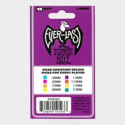 1.0mm Purple Everlast Picks 12-Pack Non-Slip Textured Delrin, world standard shape / specifications image 3