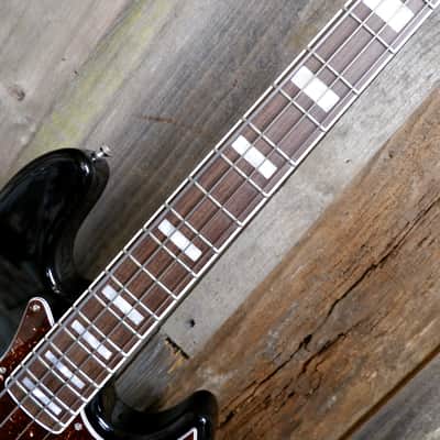 Warmoth J-style Custom Bass - Black with Tortoise Pickguard - Hard Case Included image 16