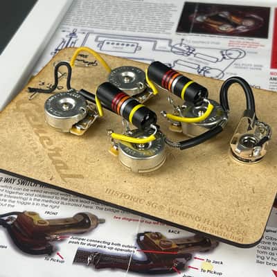 General Vintage Tone Vintage Prewired Harness for Gibson ® SG Historic Bumblebee molded capacitors . image 8