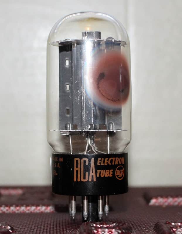 RCA 6L6GC 5881 6L6WGB BLACK PLATE SIDE GETTER TEST NOS VINTAGE 1967 image 1