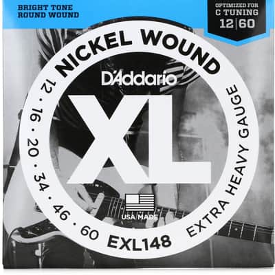 D'Addario EXL148 XL Nickel Wound Electric Guitar Strings - .012-.060 Extra Heavy image 1