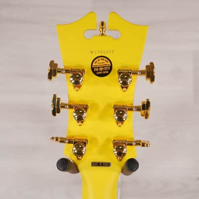 D'Angelico Deluxe EXL-1 Hollow-body Electric Guitar - Matte Yellow image 5