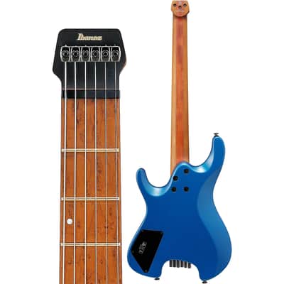 Ibanez Quest Standard Q52-LBM 6-String Headless Solid Body Electric Guitar with Roasted Birdeye Maple Fretboard, Right-Handed, Laser Blue Matte image 3