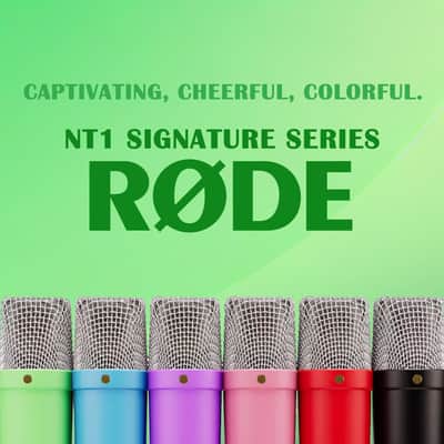RODE NT1 Signature Series Studio Condenser Microphone with HF6 True Condenser Capsule for Studio Usage (Green) image 6