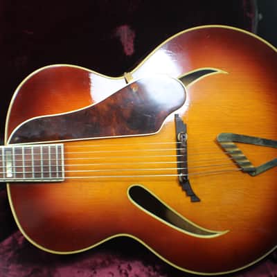 A Vintage 1939 Beautiful Gretsch Syndromic Cat Eye Holes Archtop Guitar in it's Original Case   # 3 G image 2