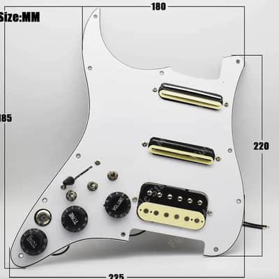 Left Hand Strat Style Guitar SSH Loaded Prewired Pickguard with Multi Switches Wiring image 6