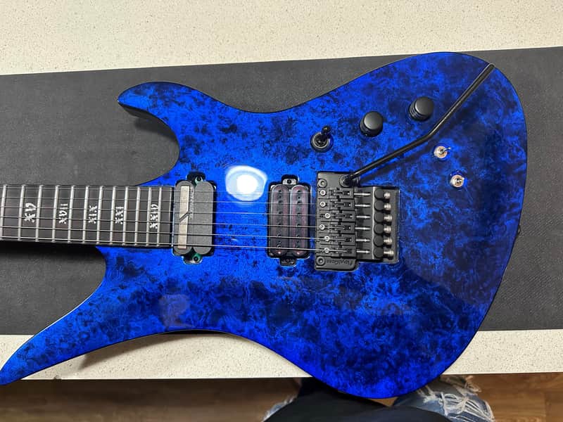 Schecter Avenger FR S Apocalypse Blue Reign 2022 - Blue image 1