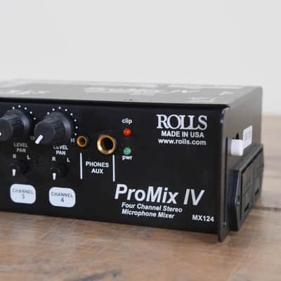 Rolls MX124 ProMix IV Portable 4-Channel Stereo Mixer (No Power Supply) CG00M6L image 2