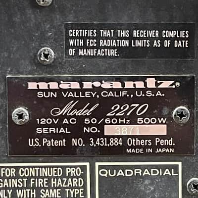 Marantz Model 2270 1970’s - Early example Champagne engraved faceplate image 7