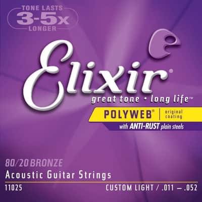 Elixir Polyweb 80/20 Bronze Custom Light .011-.052 image 1