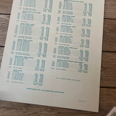 1960 Epiphone Strings Price List Rare Collector Vintage Kalamazoo image 3