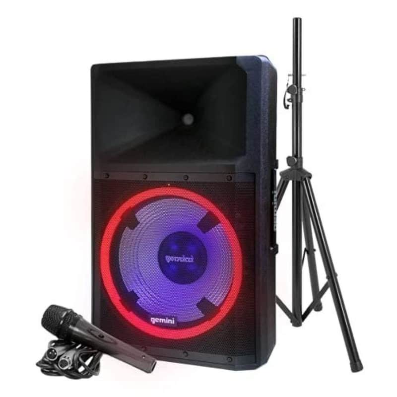 Gemini GSP-L2200PK: 15" Bluetooth Party Speaker with Dynamic LED Lights - Open Box image 1