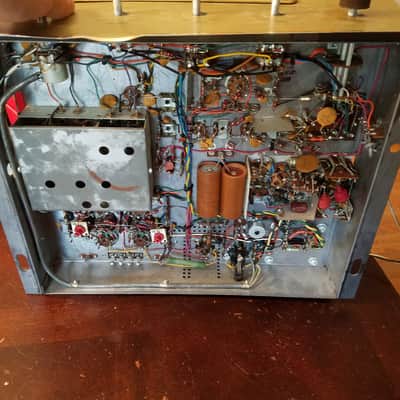 The Fisher Tube Preamp, receiver control amp console D-39 290-T MPX-77 1963 - Gold image 19