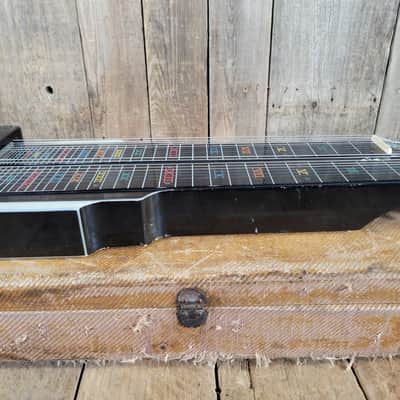 National Grand Console Doubleneck 8 String Lap Steel 1940 w/Tweed Case - Black image 10