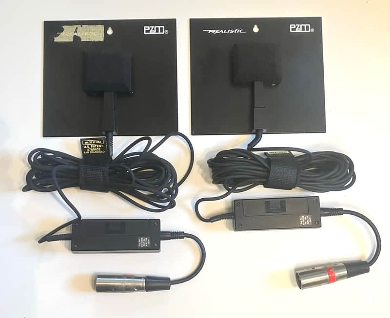 PAIR Crown Realistic PZM Pressure Zone Microphone w/XLR Connectors