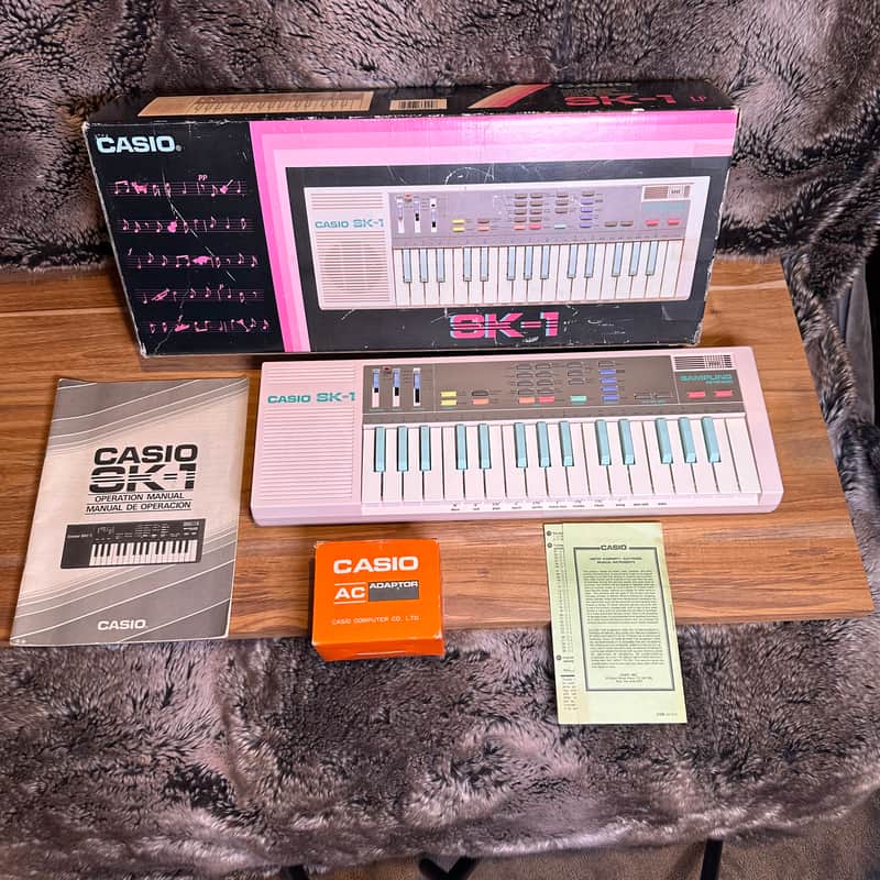 Casio SK-1 Pink & Teal Pastels IOB Exceptionally Rare "Unicorn" 32-Key Sampling Keyboard 1986 image 1