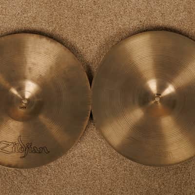Vintage Zildjian A 14" Hollow Logo Rock Hi Hat Cymbals 1222g 1455g image 2